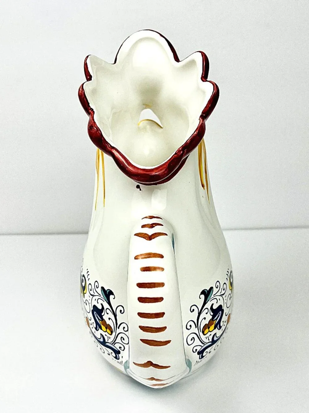 Sur La Table Rooster Pitcher Hand-Painted Earthenware 1 Liter - NEW